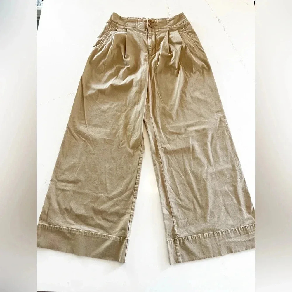 Maeve Anthropologie Pleated Wide-Leg Pants Trousers | 4 - Picture 5 of 10